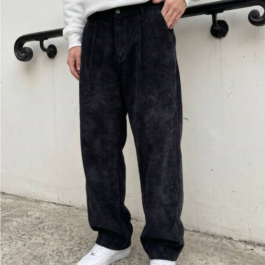 Siyah Kadife Baggy Pantolon