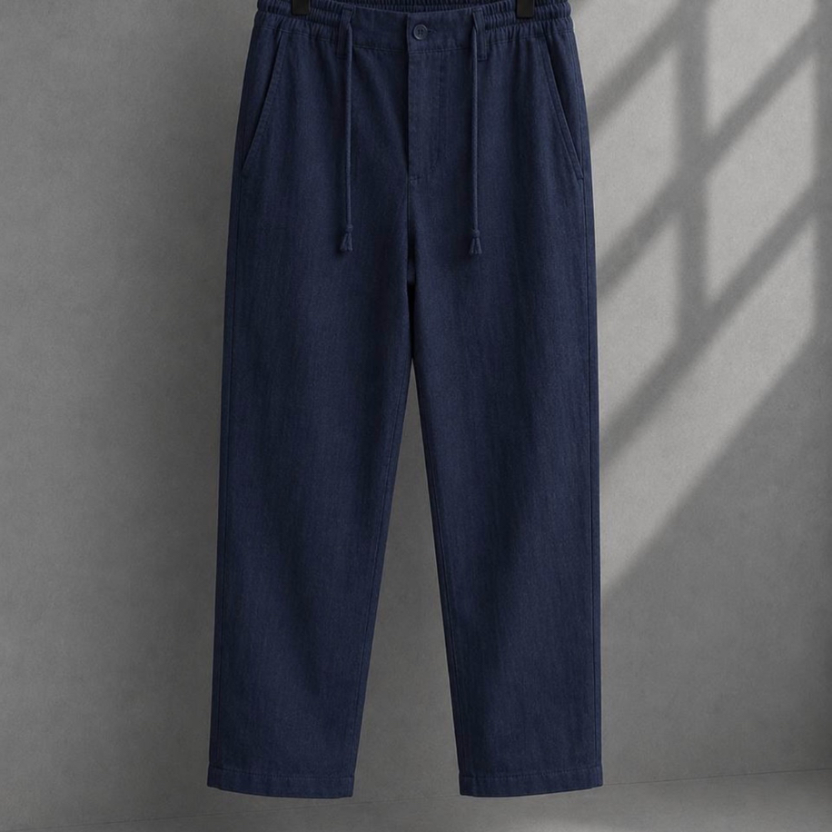 Lacivert Keten Pantolon