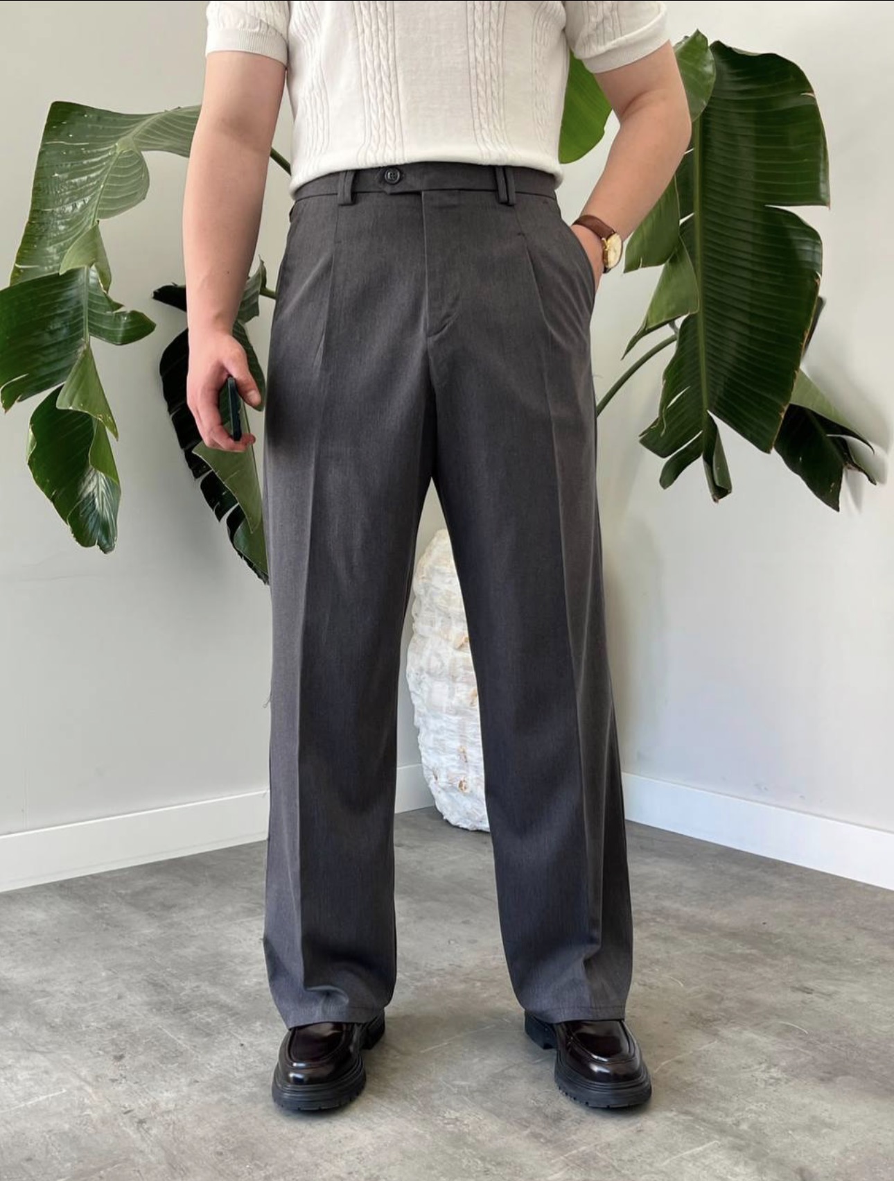Erkek Antrasit Baggy Pantolon